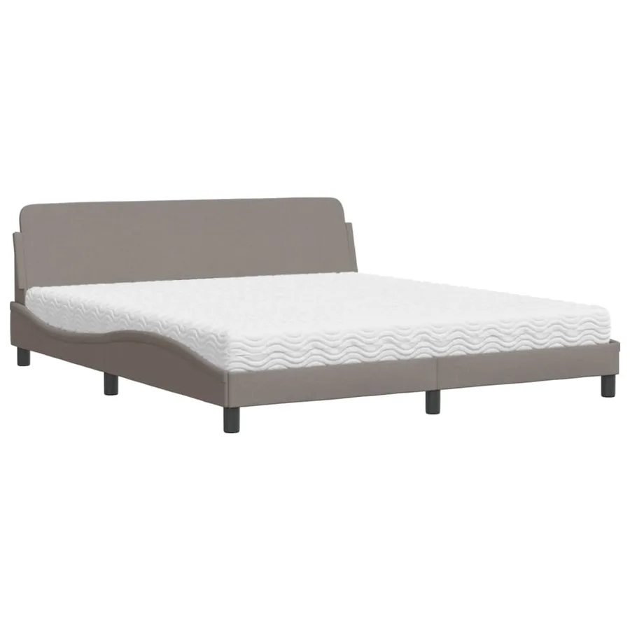 Lit avec matelas Dover taupe 180x200 cm tissu - 2