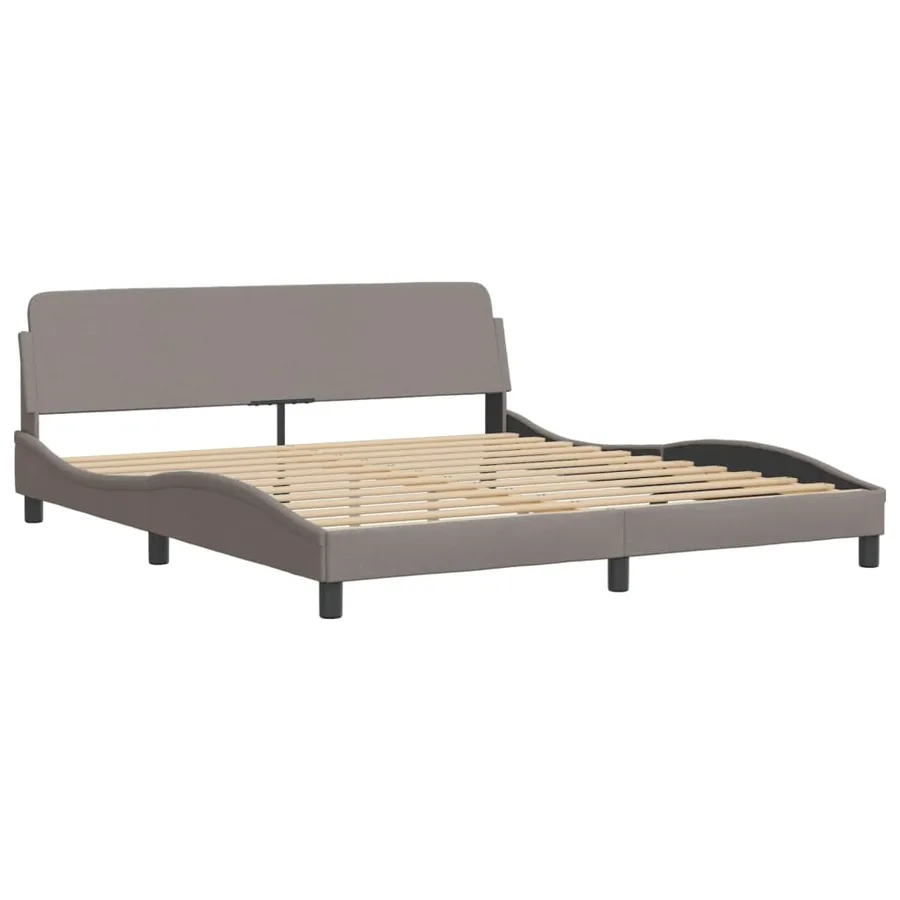 Lit avec matelas Dover taupe 180x200 cm tissu - 4