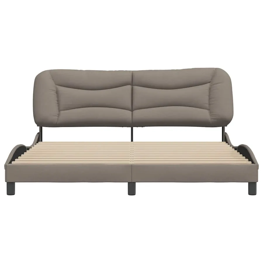 Cadre de lit sans matelas Hvar taupe 180x200 cm tissu - 4