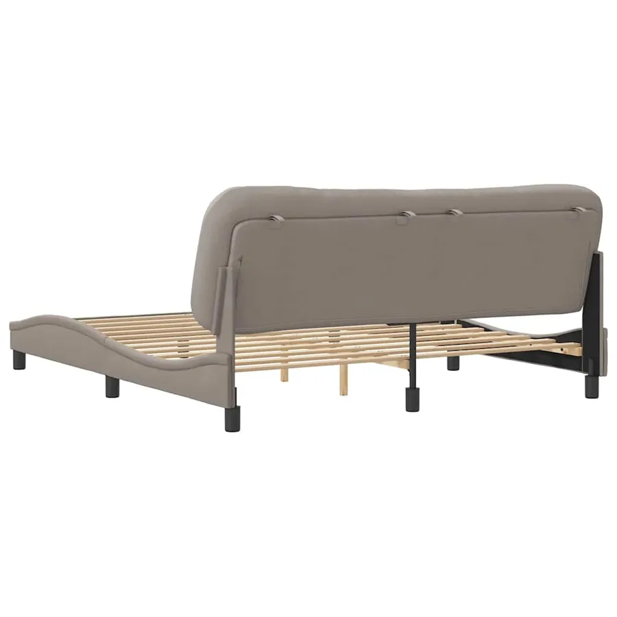 Cadre de lit sans matelas Hvar taupe 180x200 cm tissu - 6