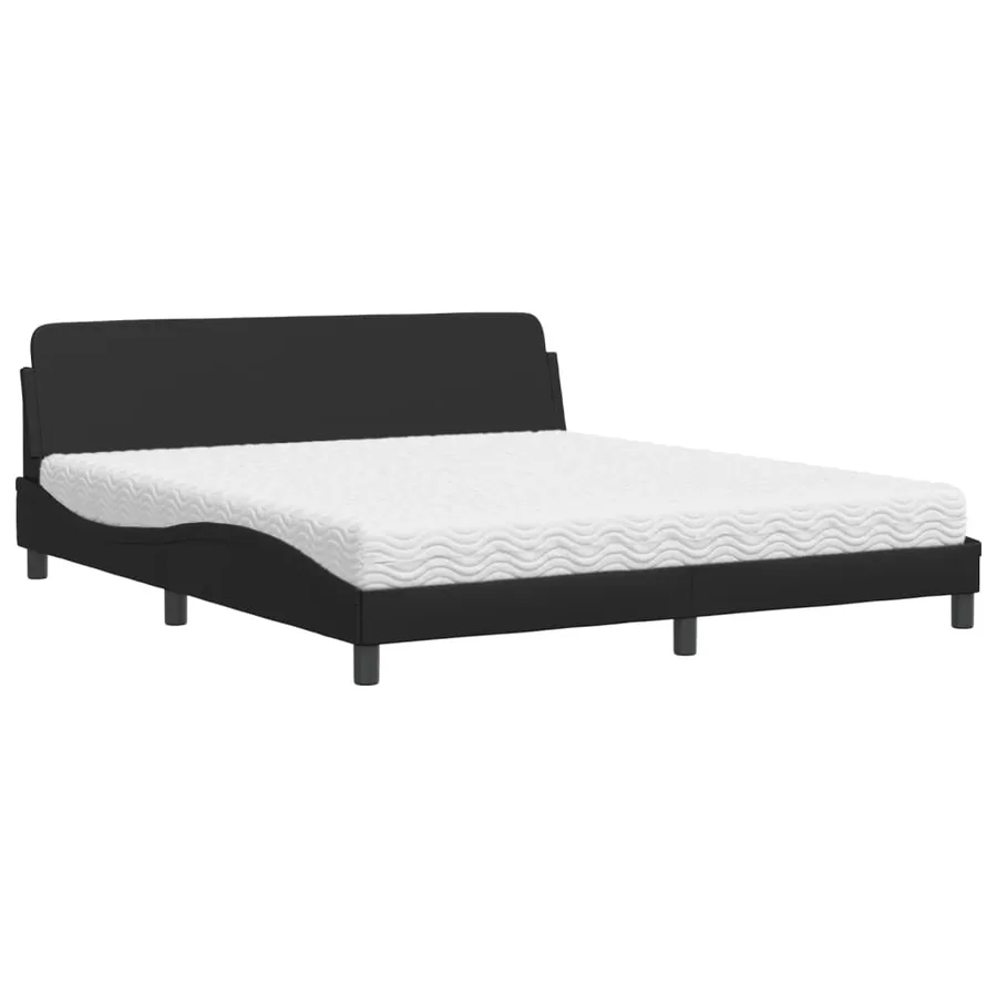 Lit avec matelas Dover noir 180x200 cm similicuir - 2