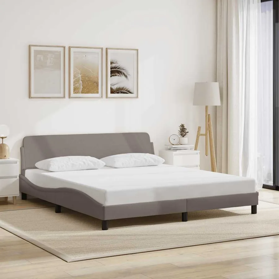 Cadre de lit Dover taupe 180x200 cm tissu