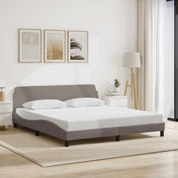 Cadre de lit Dover taupe 180x200 cm tissu