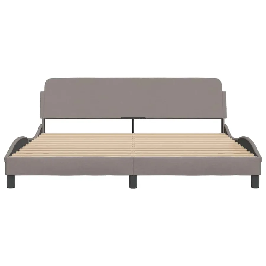 Cadre de lit Dover taupe 180x200 cm tissu - 4