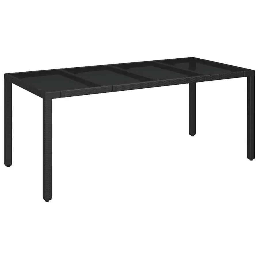 Ensemble à manger de jardin 9pcs coussins noir résine tressée - 4