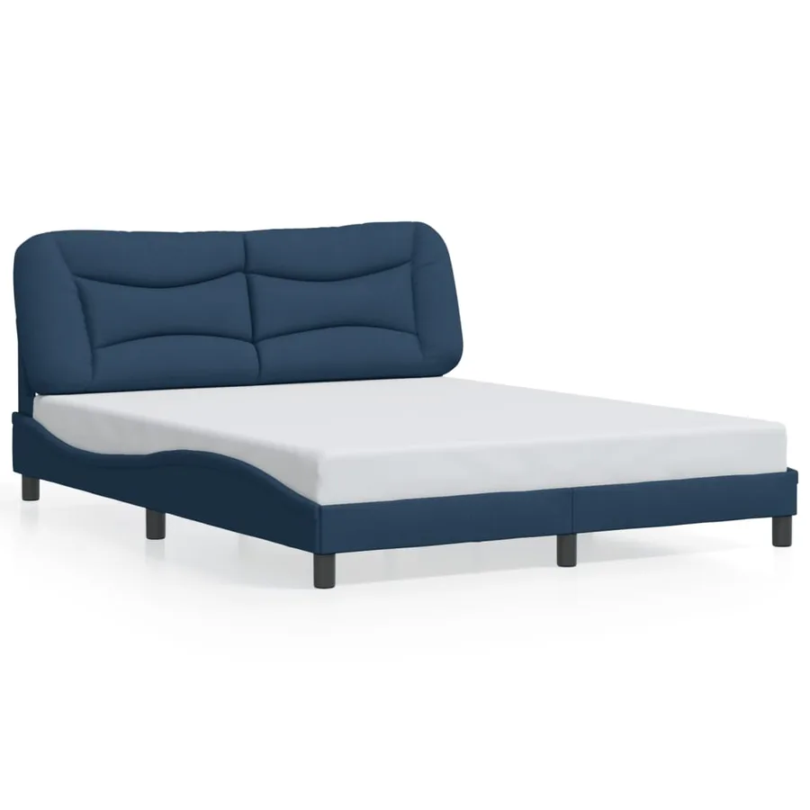 Cadre de lit avec LED sans matelas Hvar bleu 160x200 cm tissu - 5