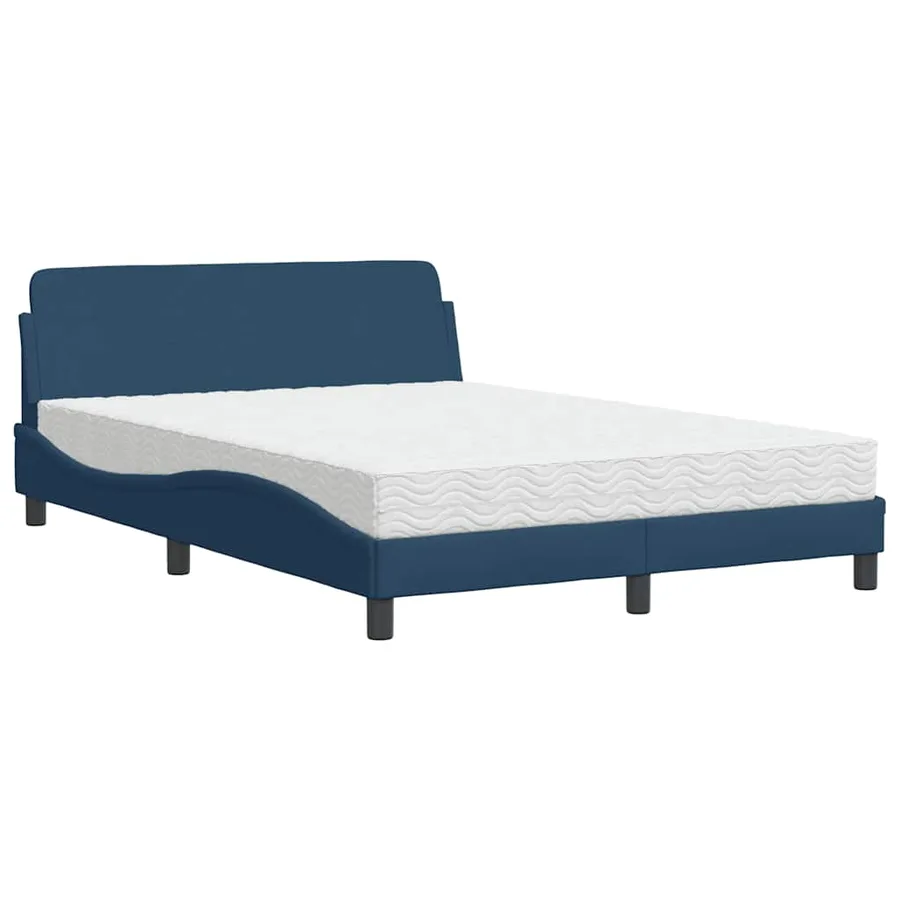 Lit avec matelas Dover bleu 120x200 cm tissu - 2