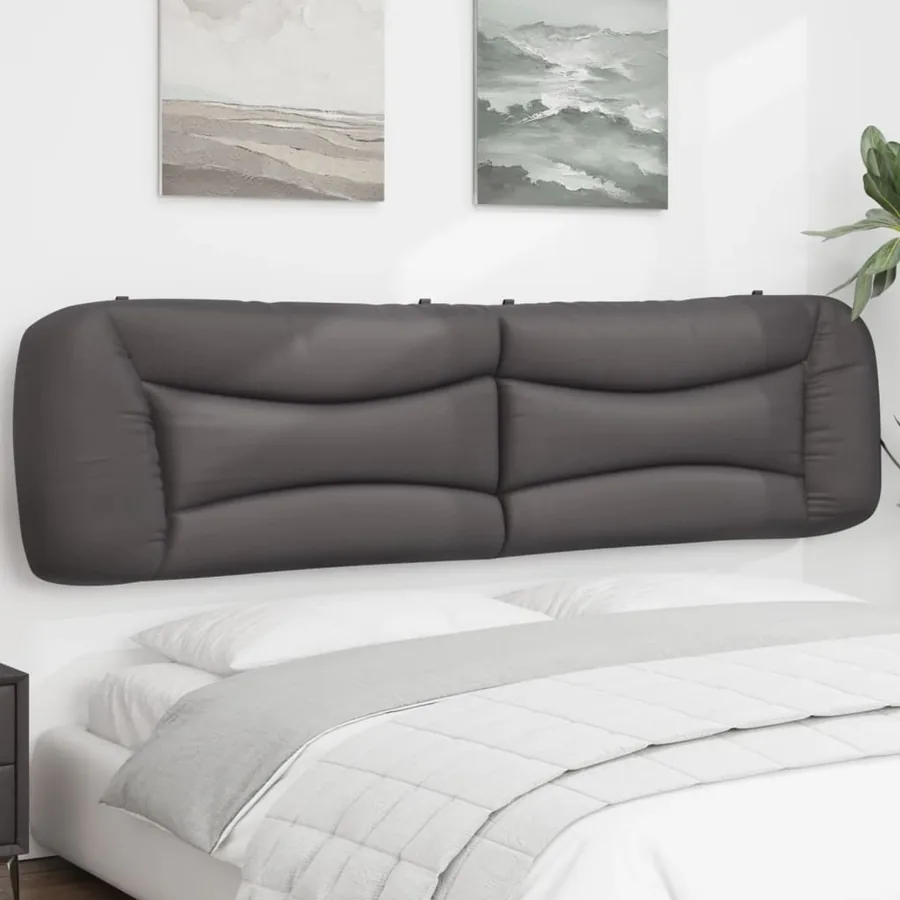 Coussin de tête de lit Hvar gris 200 cm similicuir