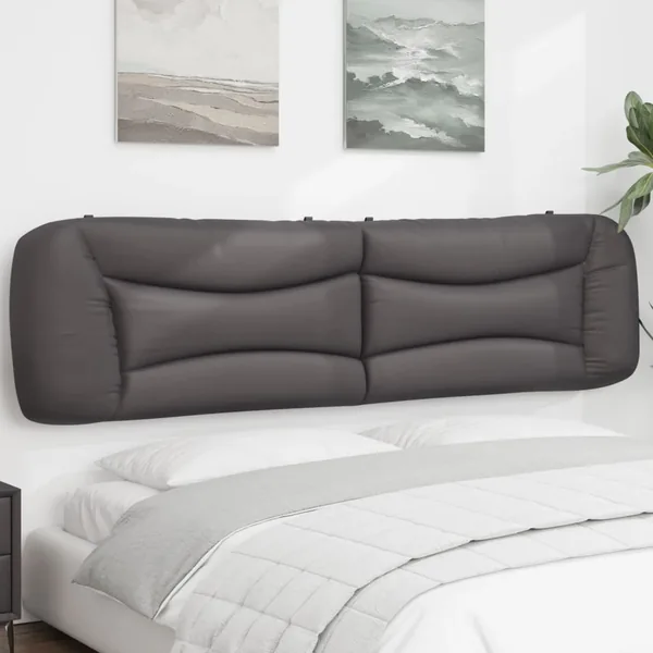 Coussin de tête de lit Hvar gris 200 cm similicuir