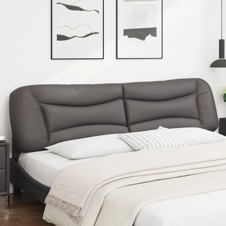 Coussin de tête de lit Hvar gris 200 cm similicuir - 3