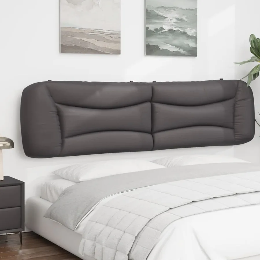 Coussin de tête de lit Hvar gris 200 cm similicuir - 4