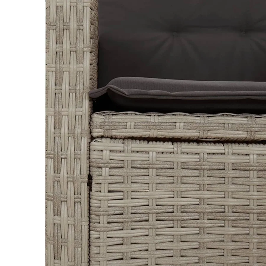 Ensemble à manger de jardin et coussins 7 pcs gris clair rotin - 7
