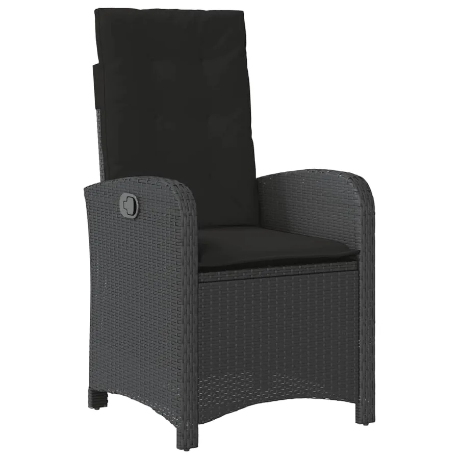 Ensemble à manger de jardin avec coussins 3 pcs Noir - 4