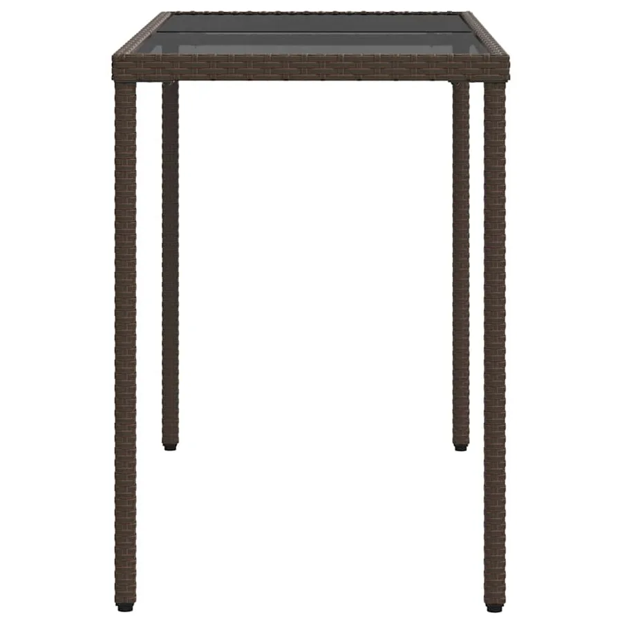 Ensemble à manger de jardin 5 pcs et coussins marron poly rotin - 10