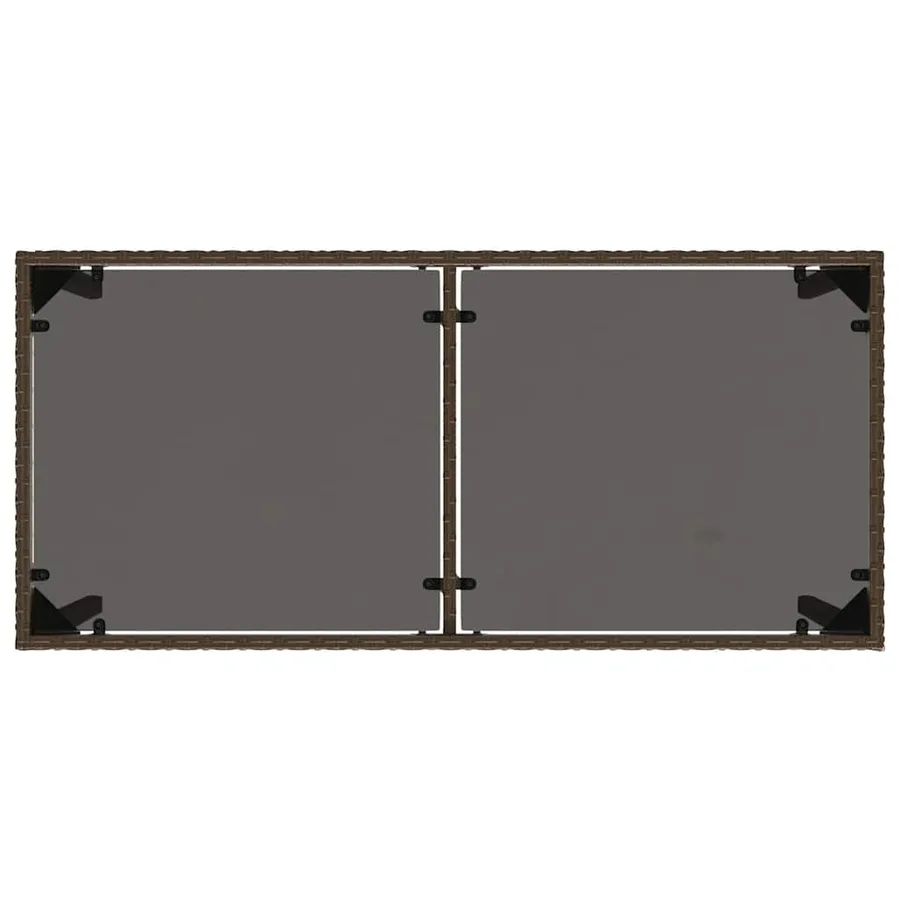 Ensemble à manger de jardin 5 pcs et coussins marron poly rotin - 11