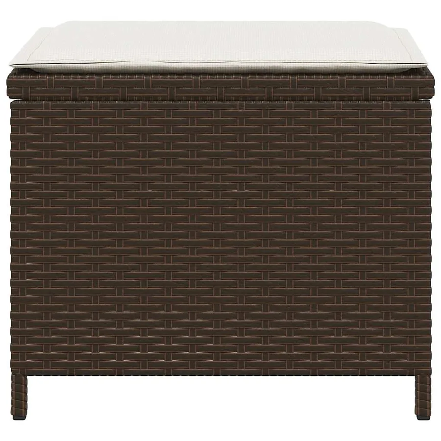 Ensemble à manger de jardin 5 pcs et coussins marron poly rotin - 14