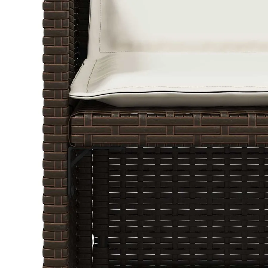 Ensemble à manger de jardin 5 pcs et coussins marron poly rotin - 16
