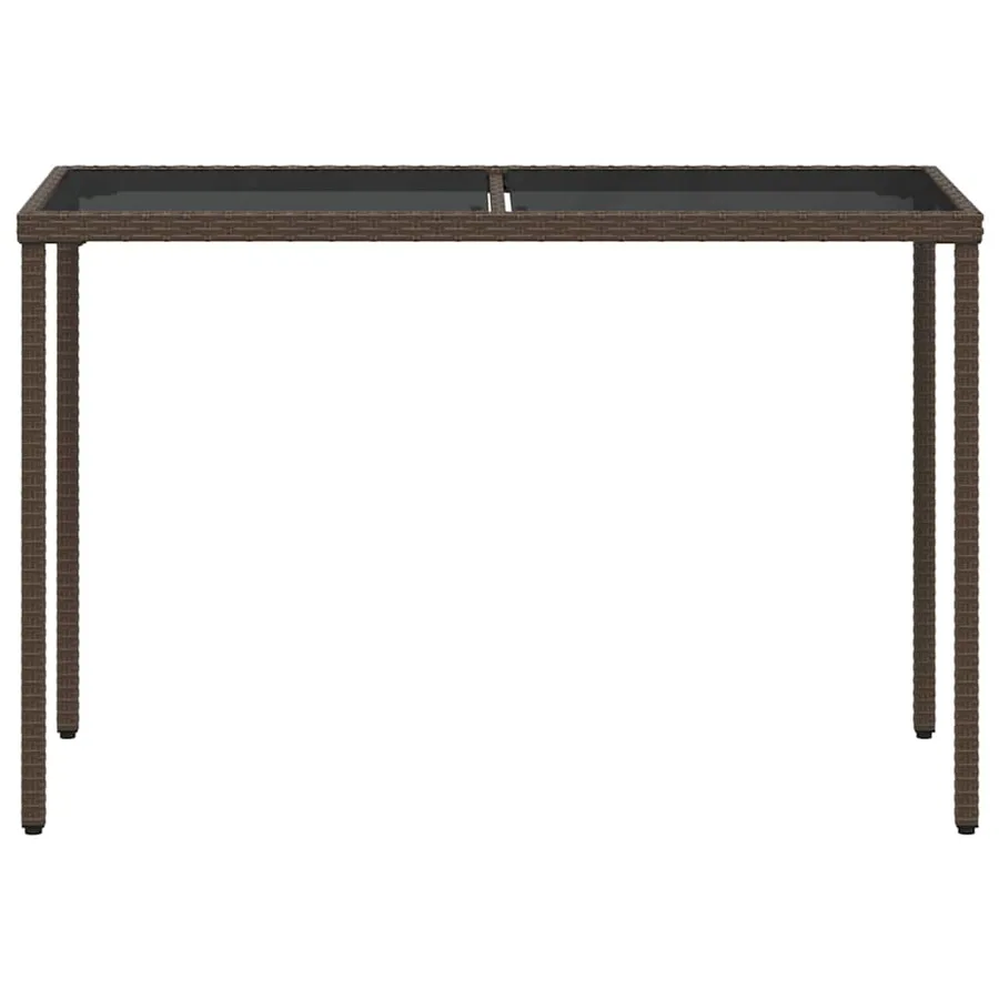 Ensemble à manger de jardin 5 pcs et coussins marron poly rotin - 9