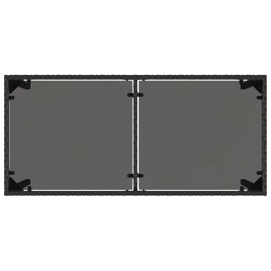 Ensemble à manger de jardin coussins 5pcs Noir Résine tressée - 11