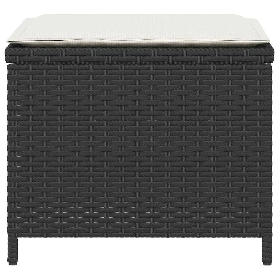 Ensemble à manger de jardin coussins 5pcs Noir Résine tressée - 14