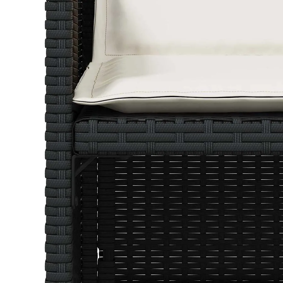Ensemble à manger de jardin coussins 5pcs Noir Résine tressée - 16