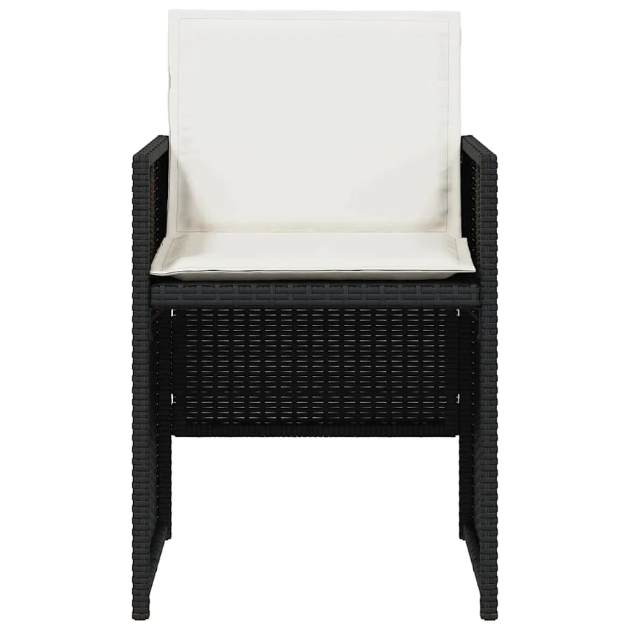 Ensemble à manger de jardin coussins 5pcs Noir Résine tressée - 5