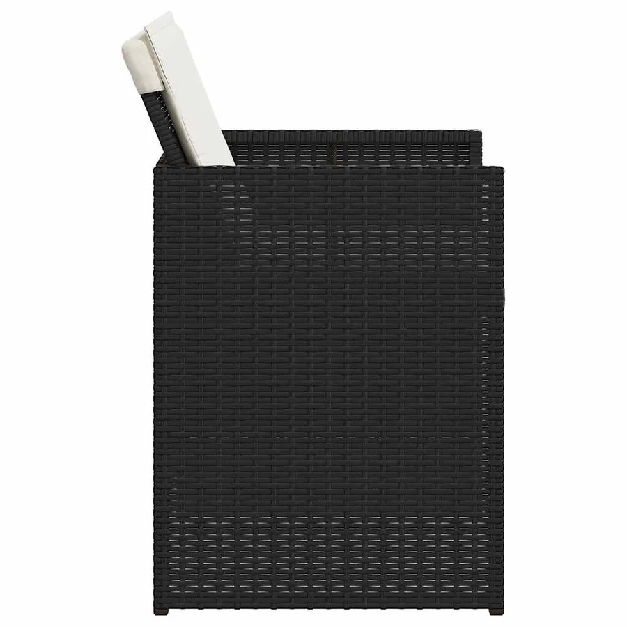 Ensemble à manger de jardin coussins 5pcs Noir Résine tressée - 6