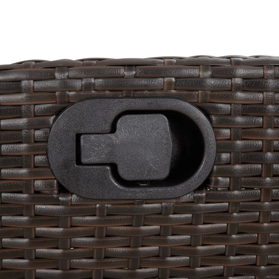Ensemble à manger de jardin 3 pcs et coussins marron poly rotin - 7