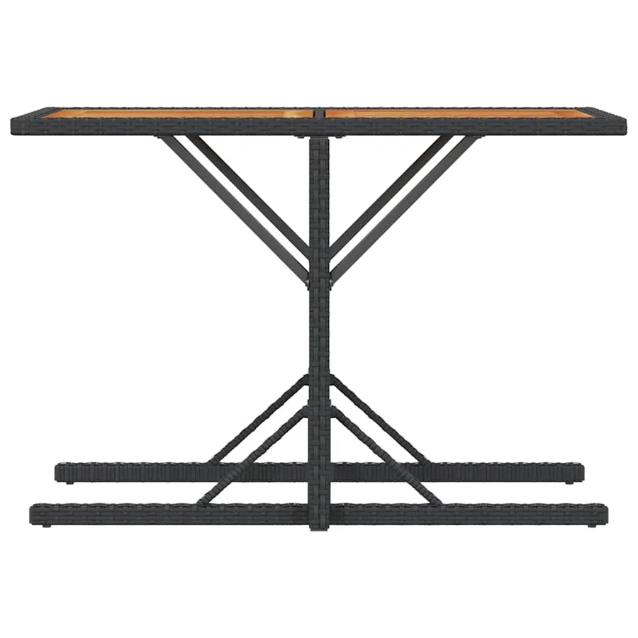 Ensemble de bistro 3 pcs avec coussins noir résine tressée - 8