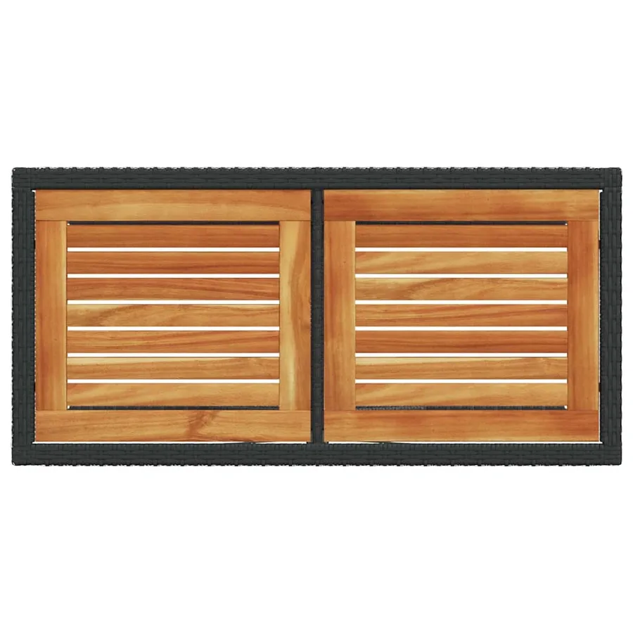 Ensemble de bistro 3 pcs avec coussins noir résine tressée - 9