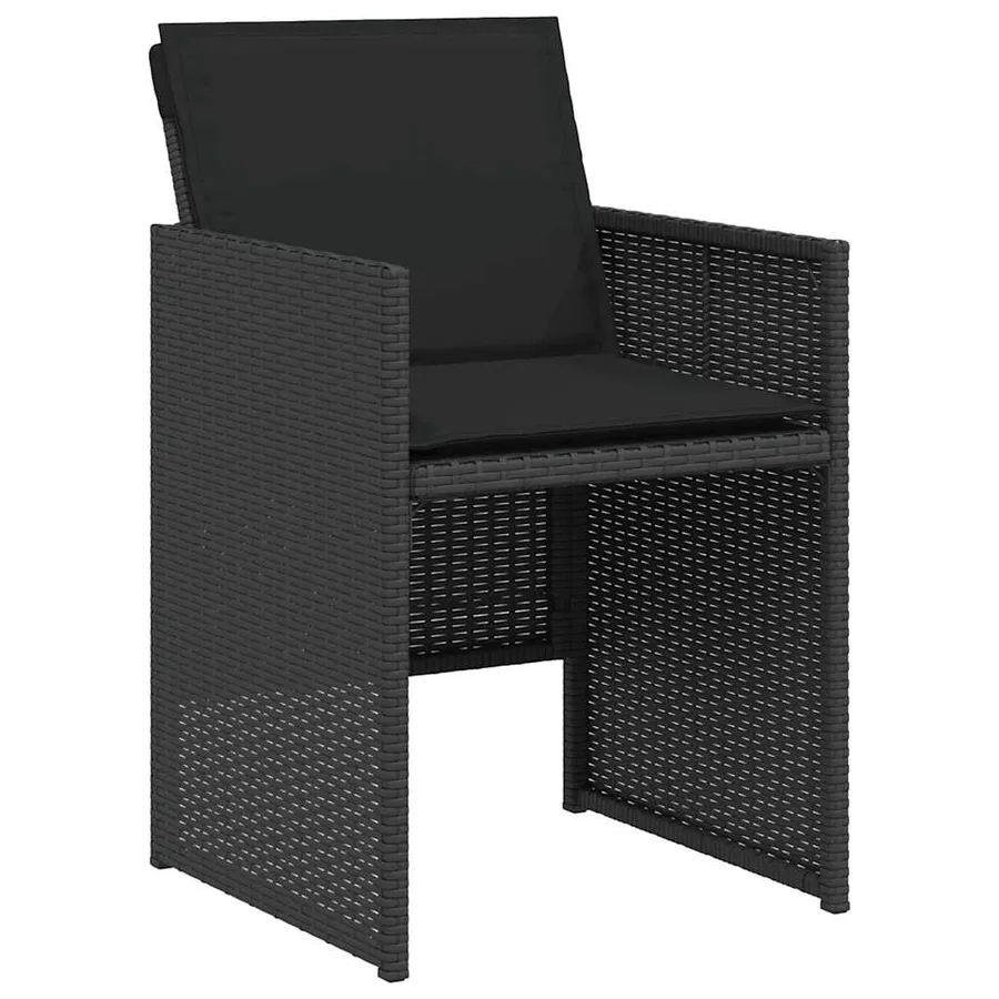 Ensemble de bistro 3 pcs avec coussins noir résine tressée - 4