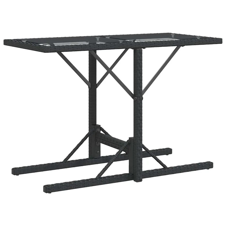 Ensemble de bistro 3 pcs avec coussins noir résine tressée - 7