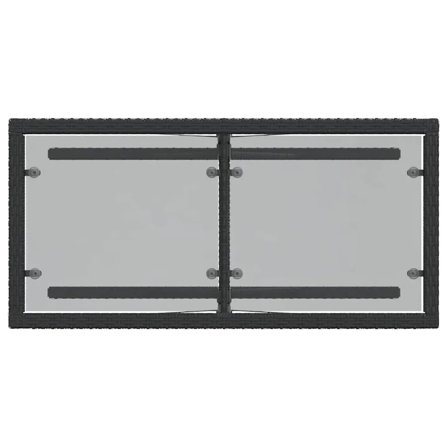 Ensemble de bistro 3 pcs avec coussins noir résine tressée - 9