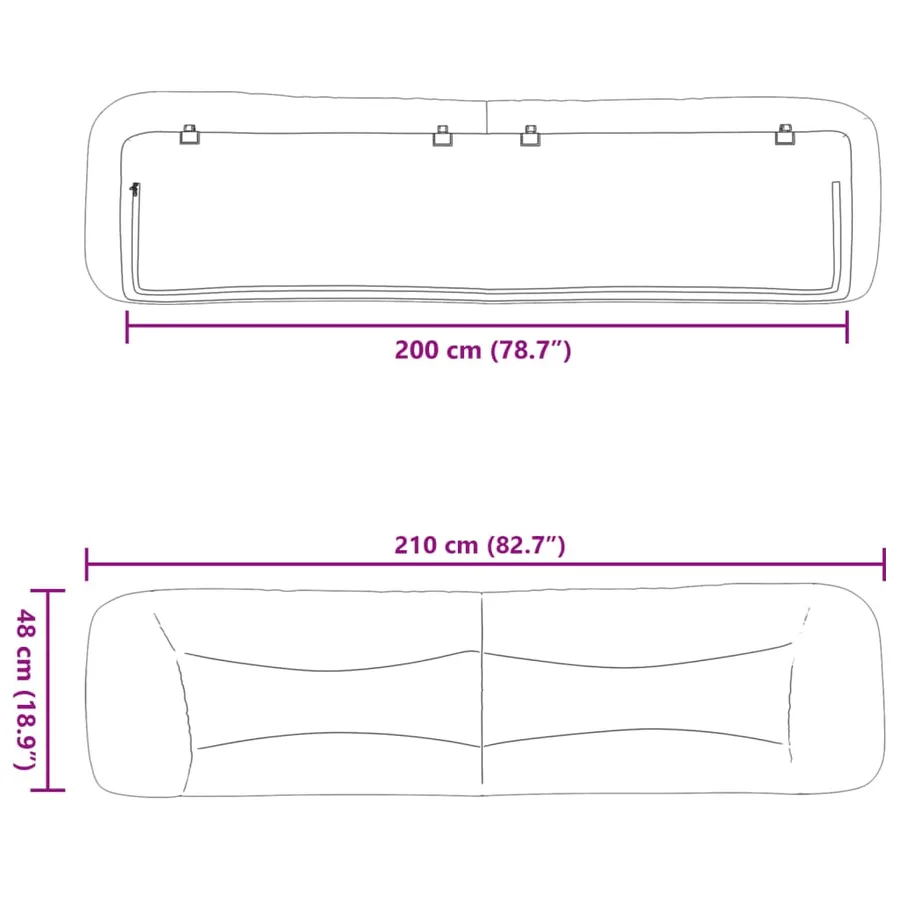 Coussin de tête de lit Hvar blanc 200 cm similicuir - 10