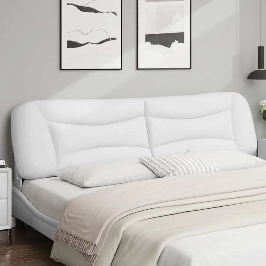 Coussin de tête de lit Hvar blanc 200 cm similicuir - 3