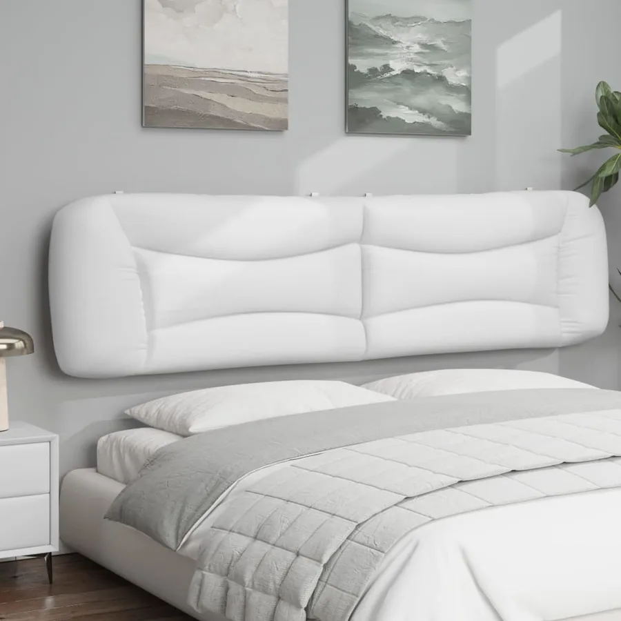 Coussin de tête de lit Hvar blanc 200 cm similicuir - 4