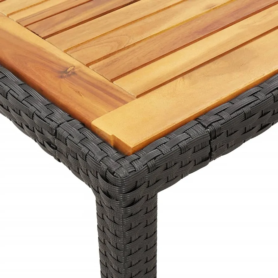 Ensemble de bistro 3 pcs avec coussins noir résine tressée - 6