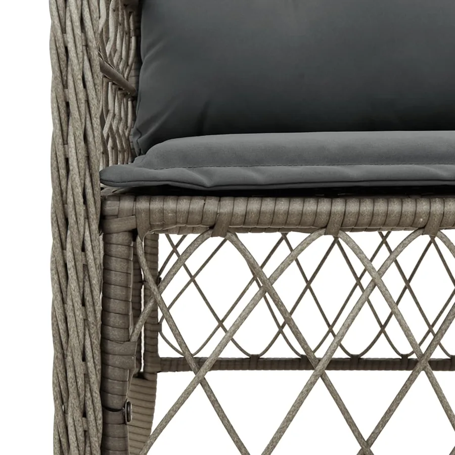 Ensemble à manger de jardin et coussins 7 pcs gris rotin - 6