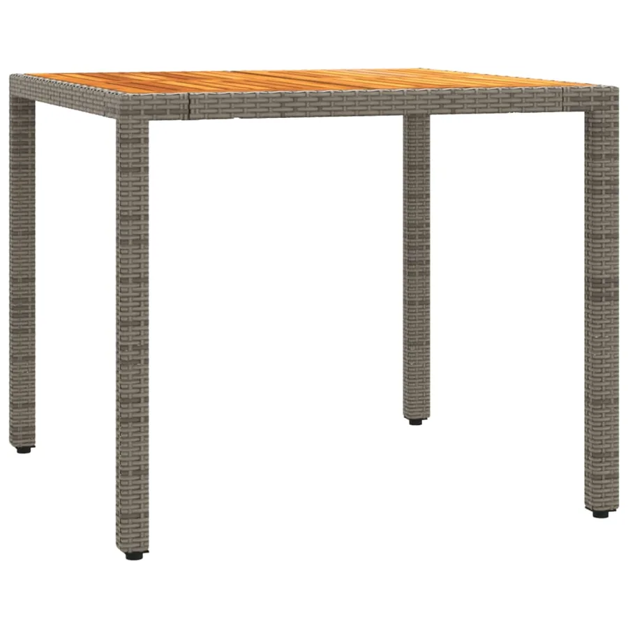 Ensemble de bistro 3 pcs avec coussins gris résine tressée - 4