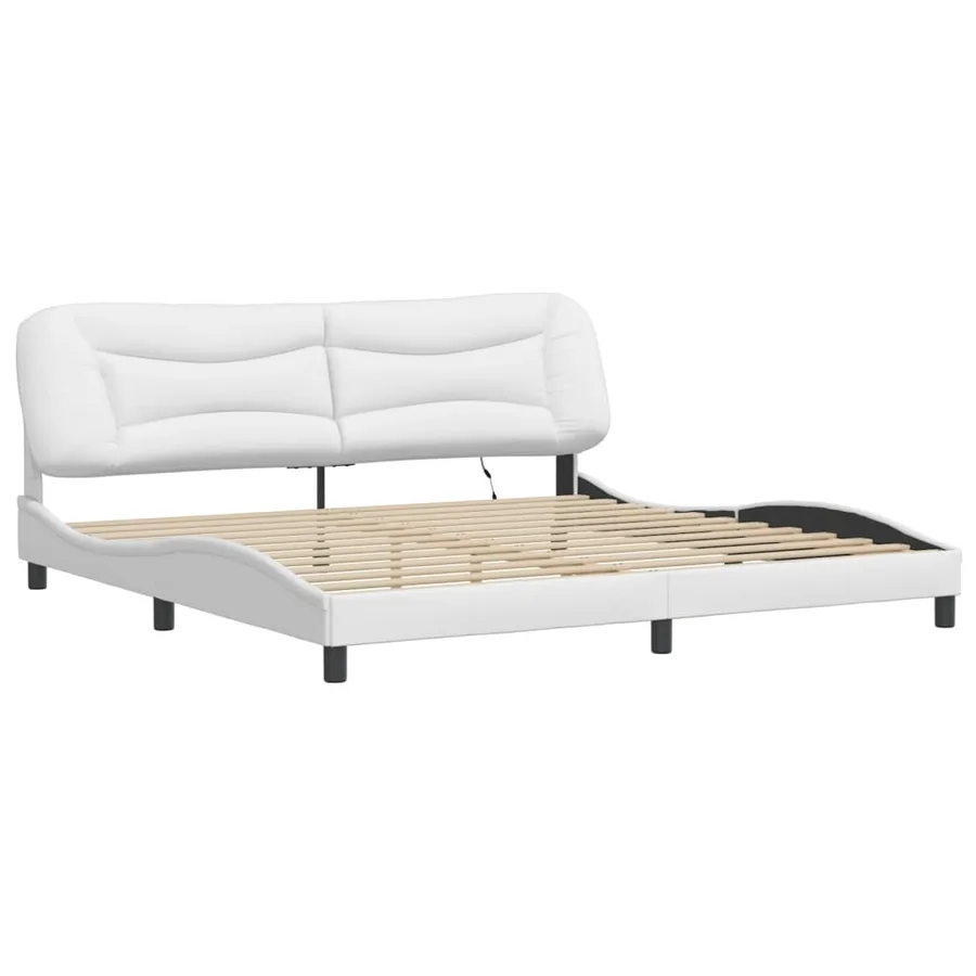 Cadre de lit avec LED sans matelas Hvar blanc 200x200 cm - 3