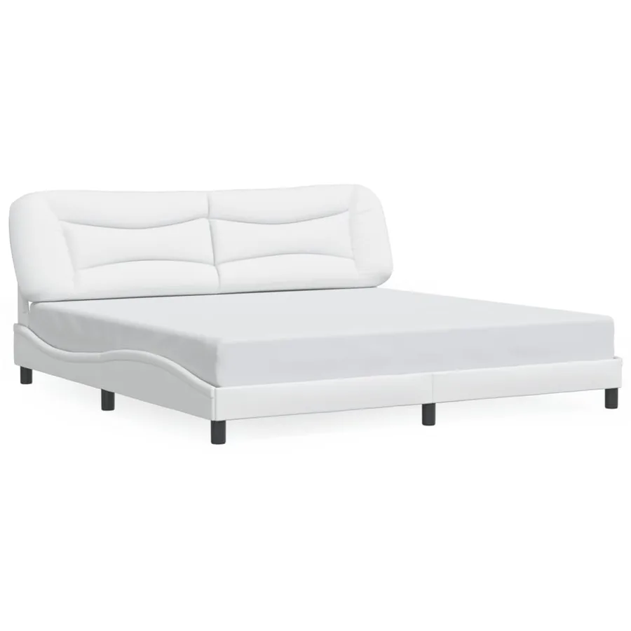 Cadre de lit avec LED sans matelas Hvar blanc 200x200 cm - 5
