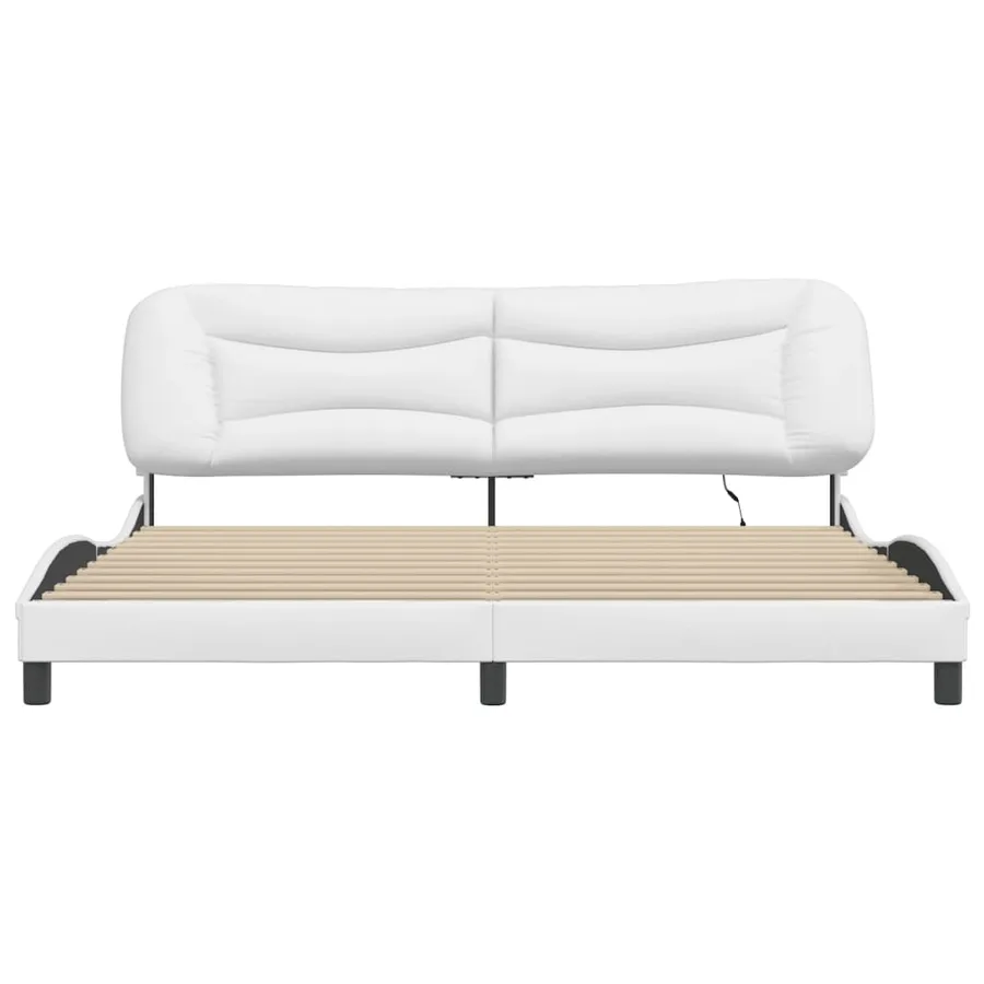 Cadre de lit avec LED sans matelas Hvar blanc 200x200 cm - 6