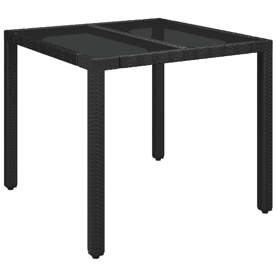 Ensemble à manger de jardin coussins 5pcs Noir Résine tressée - 4