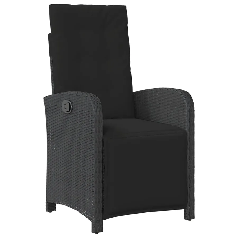 Ensemble à manger de jardin avec coussins 3 pcs Noir - 3