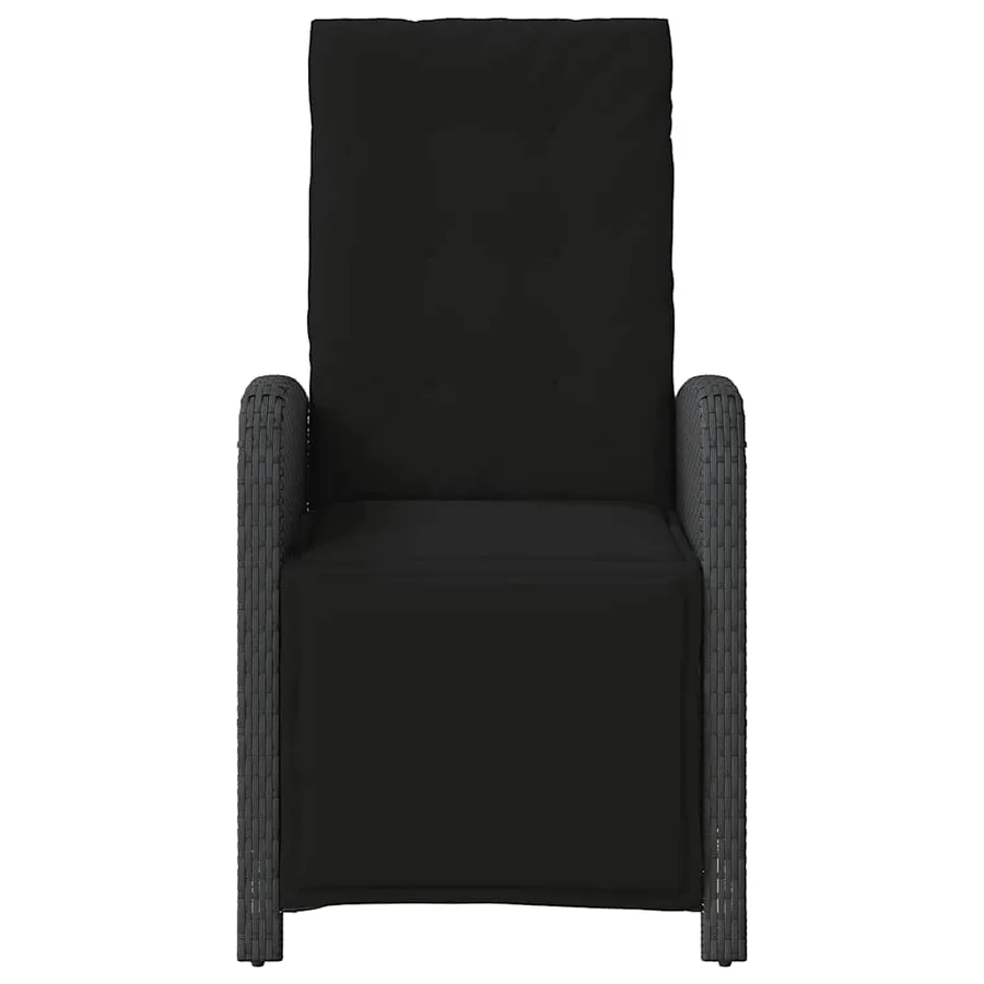 Chaises inclinables de jardin lot de 2 repose-pied noir rotin - 5