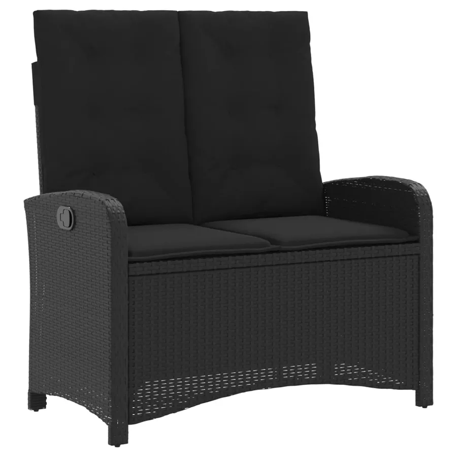 Ensemble à manger de jardin 4 pcs avec coussins noir - 6
