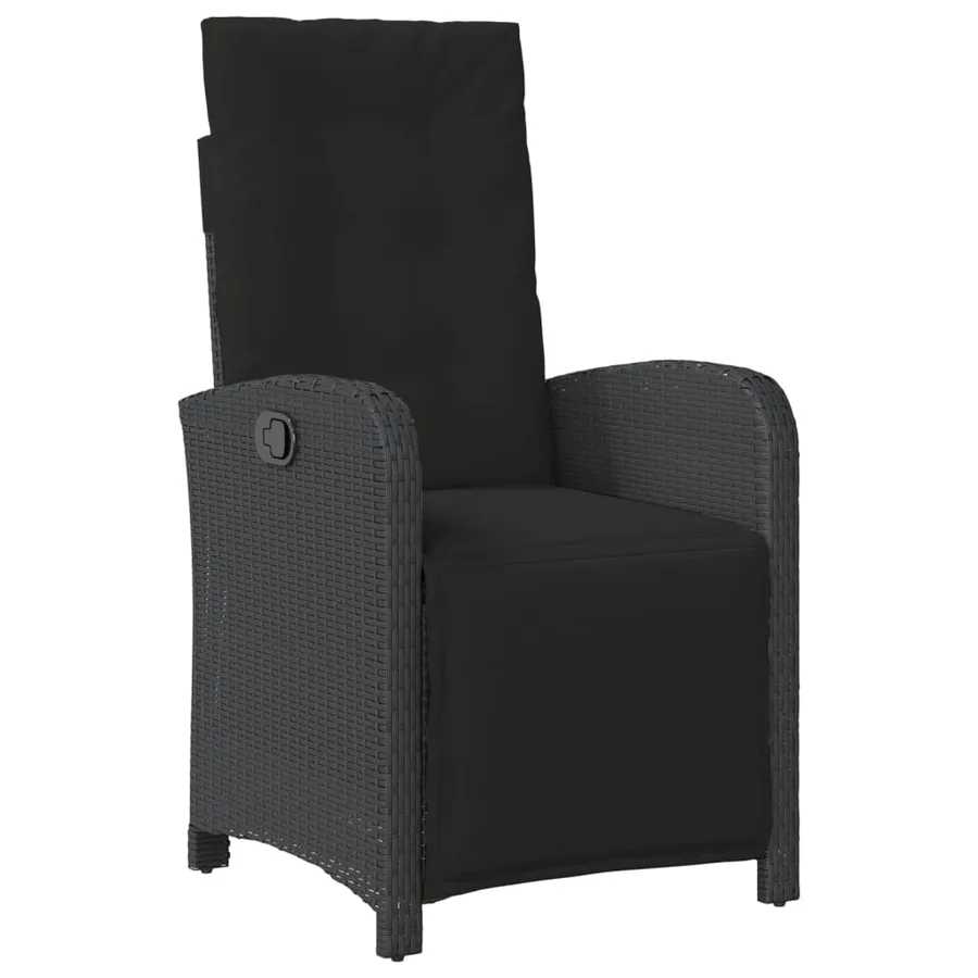 Ensemble à manger de jardin 4 pcs avec coussins noir - 7