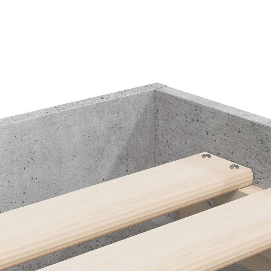 Cadre de lit avec tiroirs sans matelas gris béton 90x190 cm - 9