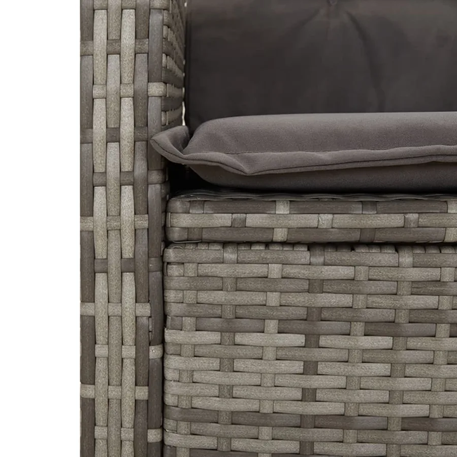 Ensemble à manger de jardin et coussins 7 pcs gris rotin - 6