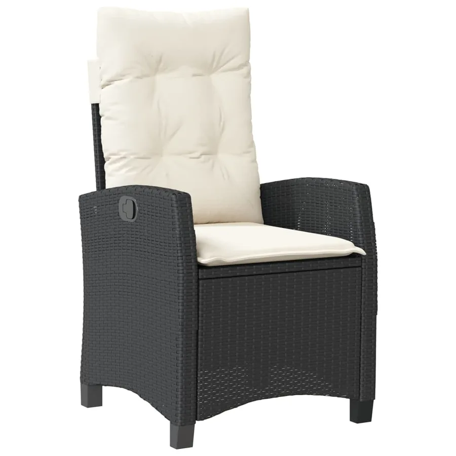 Ensemble à manger de jardin avec coussins 3 pcs Noir - 4